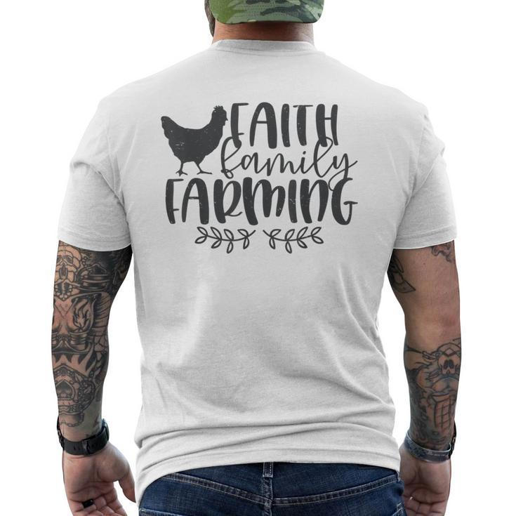 Christian Faith Family Farming Farm Chicken Men's T-shirt Back Print