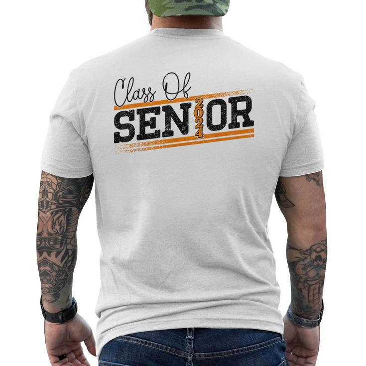 Class Of 2024 Seniors High School College Student Graduation Men's T-shirt Back Print