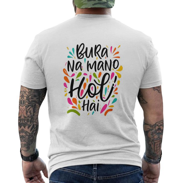 Colorful Hands Bura Na Mano Holi Hai Happy Holi Men's T-shirt Back Print