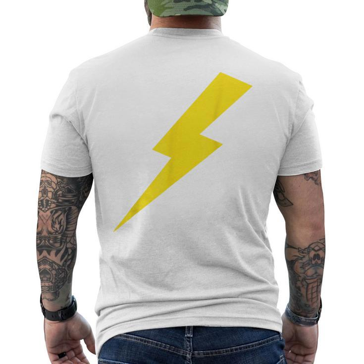 Cool Lightning Bolt Yellow Print Men's T-shirt Back Print