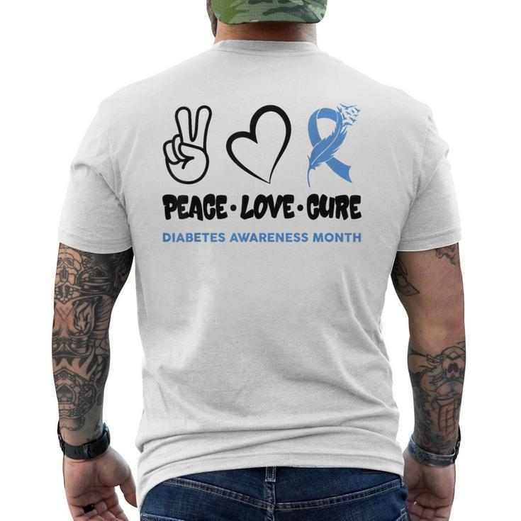 Cool Peace Love Cure National Diabetes Month November 2023 Men's T-shirt Back Print