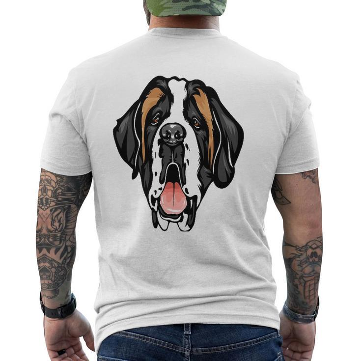 Cool Saint Bernard Face Pet Lover Mens Back Print T-shirt
