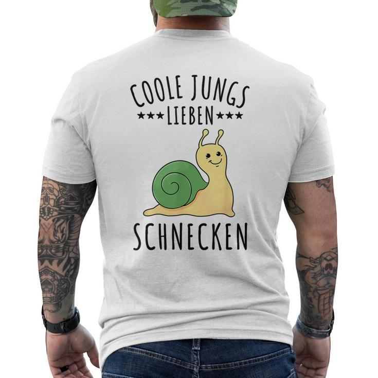 Coole Jungs Lieben Schnecken Geschenk T-Shirt mit Rückendruck