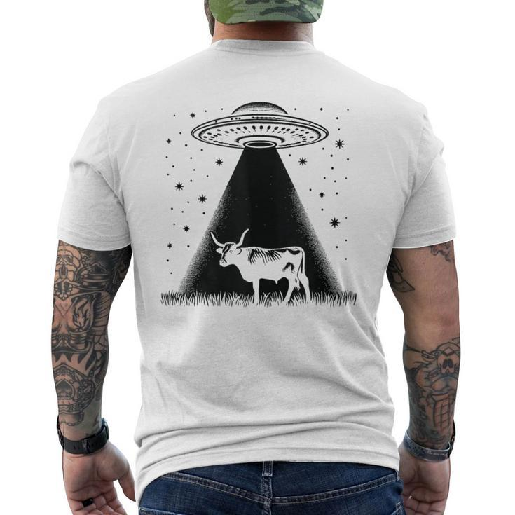 Cow Farmer Breeder Alien Shorthorn Cattle Ufo Men's T-shirt Back Print