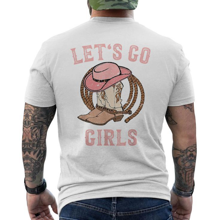 Cowboy Hat Boots Let's Go Girls Western Cowgirls Cowgirl Men's T-shirt Back Print