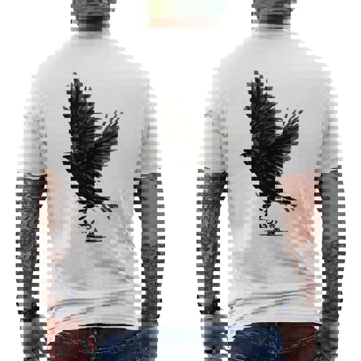 Cuervo Pájaro Cuervo Tatuaje Camiseta Hombre Estampado Espalda