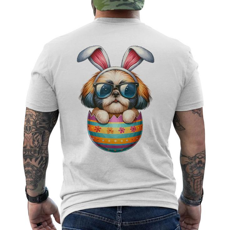 Cute Shih Tzu Egg Easter Day Dog Dad Dog Mom Men's T-shirt Back Print