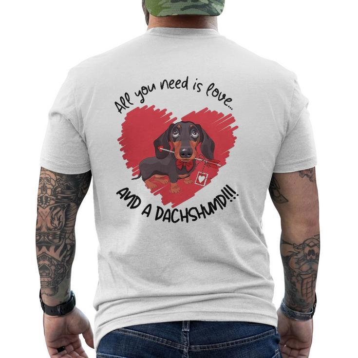 Dachshund Doxie All You Need Is Love And A Dachshund Mens Back Print T-shirt