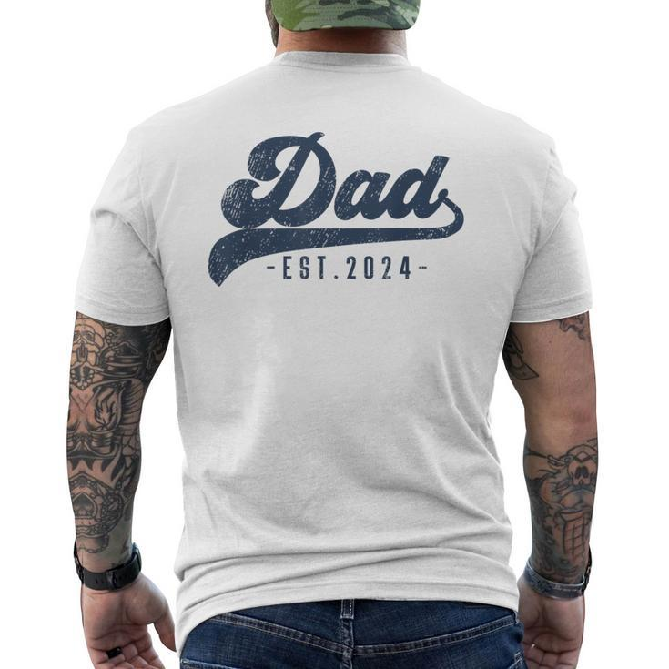 Dad Est 2024 Dad To Be New Daddy Men's T-shirt Back Print