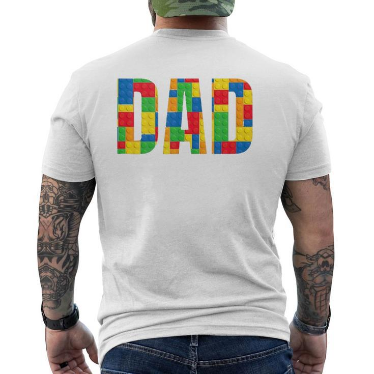 Dad Parent Brick Master Builder Building Blocks Set Family Mens Back Print T-shirt