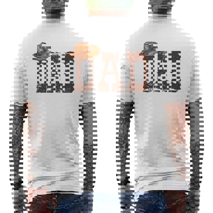 Dad Western Family Matching Birthday Cowboy Cowgirl Men's T-shirt Back Print