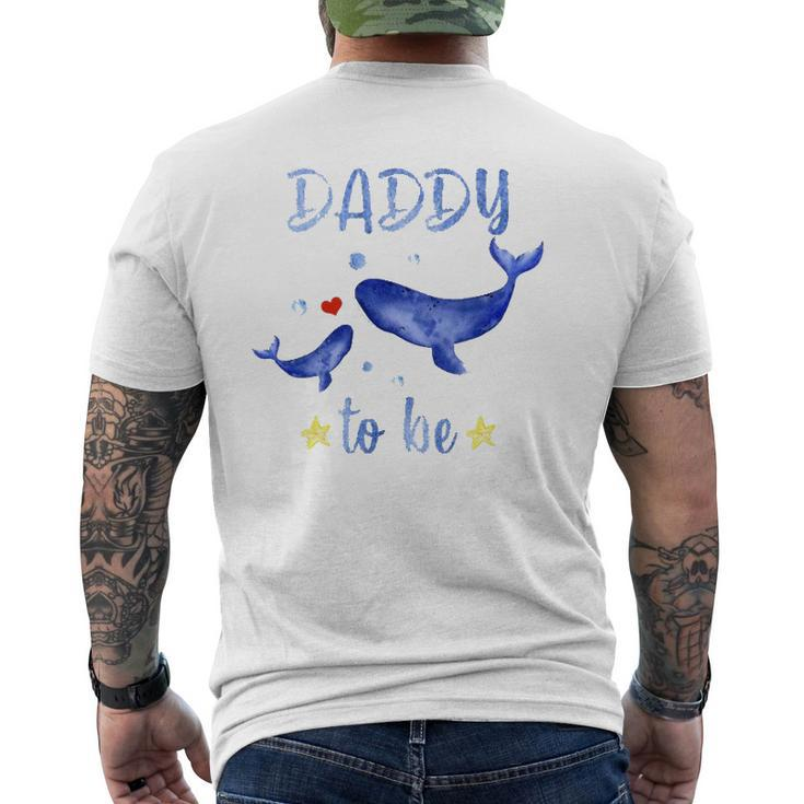 Daddy To Be Whale Pregnancy Announcement Sea Animal Mens Back Print T-shirt