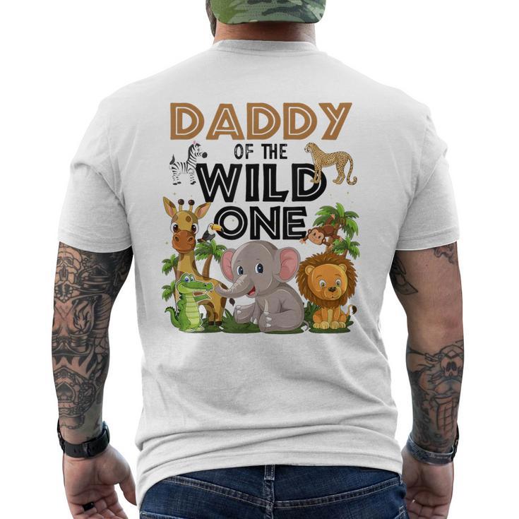 Daddy Of The Wild One Birthday 1St Safari Jungle Family Men's T-shirt Back Print