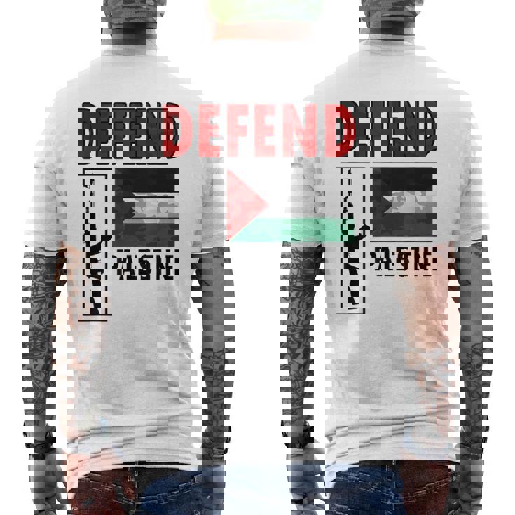 Defend Palestine Palestine Fighter Palestine Flag Gaza Camiseta Hombre Estampado Espalda