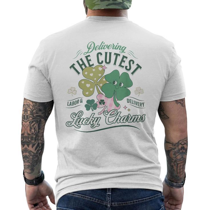 Delivering The Cutest Lucky Charms Labor Delivery St Patrick Men's T-shirt Back Print