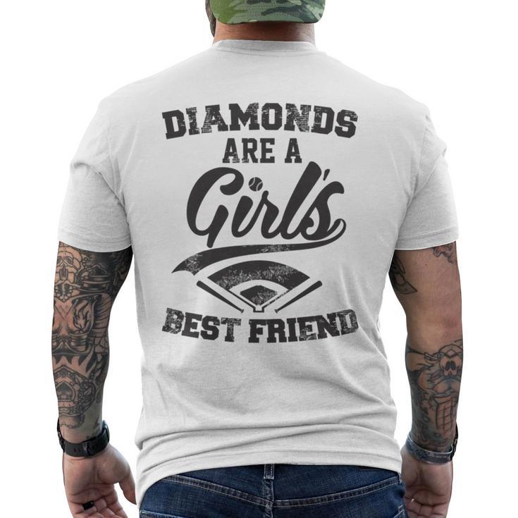 Diamonds Are A Girl's Friend Baseball Female Men's T-shirt Back Print