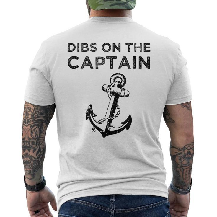 Dibs On The Captain Captain Wife Dibs On The Captain Mens Back Print T-shirt
