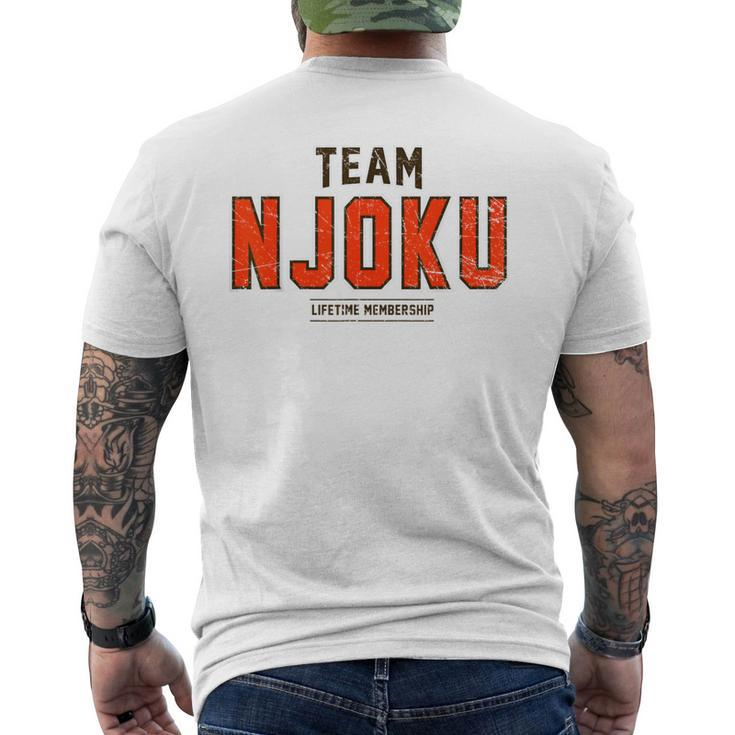 Distressed Team Njoku Proud Family Surname Last Name Men's T-shirt Back Print