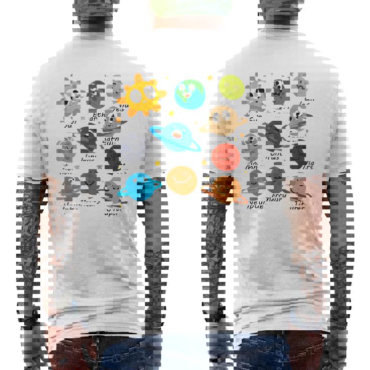 Divertido Pijama Con Sistema Solar Diseño De Astrónomos Camiseta Hombre Estampado Espalda