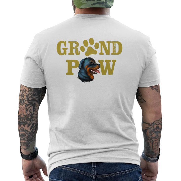 Dogs 365 Rottweiler Grand Paw Grandpaw Grandpa Dog Lover Mens Back Print T-shirt