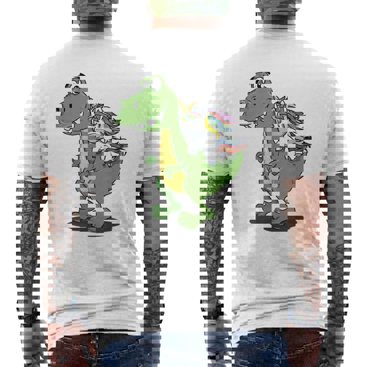 Drôle Licorne Sur Dinosaure Mignons Enfants Et Adultes T-shirt imprimé au dos