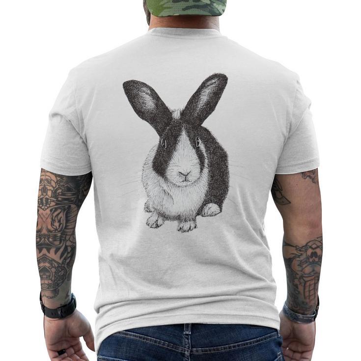 Dutch Rabbit Cute Bunny Sketch Men's T-shirt Back Print