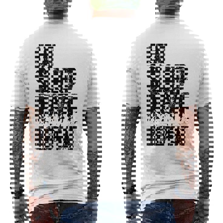 Eat Sleep Rave Repeat Divertida Para Fiesta Camiseta Hombre Estampado Espalda