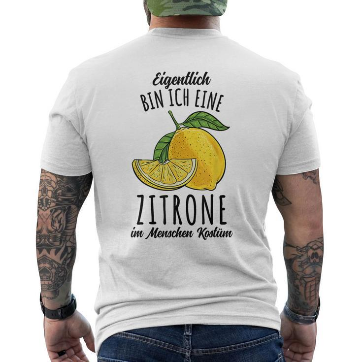 Eigentlich Bin Ich Eine Zitrone Kostüm T-Shirt mit Rückendruck