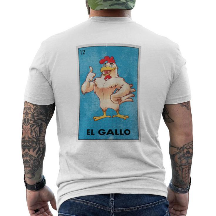 El Gallo Lottery Tradicional Vintage Rooster Men's T-shirt Back Print