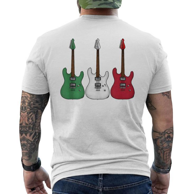 Electric Guitar Italian Flag Guitarist Musician Italy Men's T-shirt Back Print