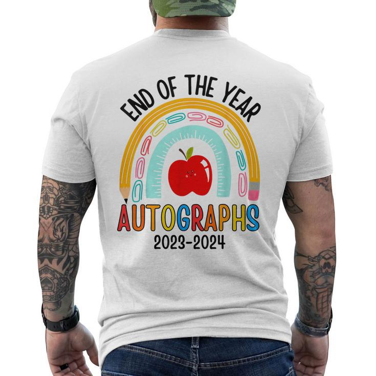 End Of The Year Autographs 20232024 Last Day Of School Men's T-shirt Back Print