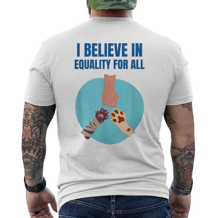 Equality For All Animal Equality Cat Lover Dog Lover Men's T-shirt Back Print