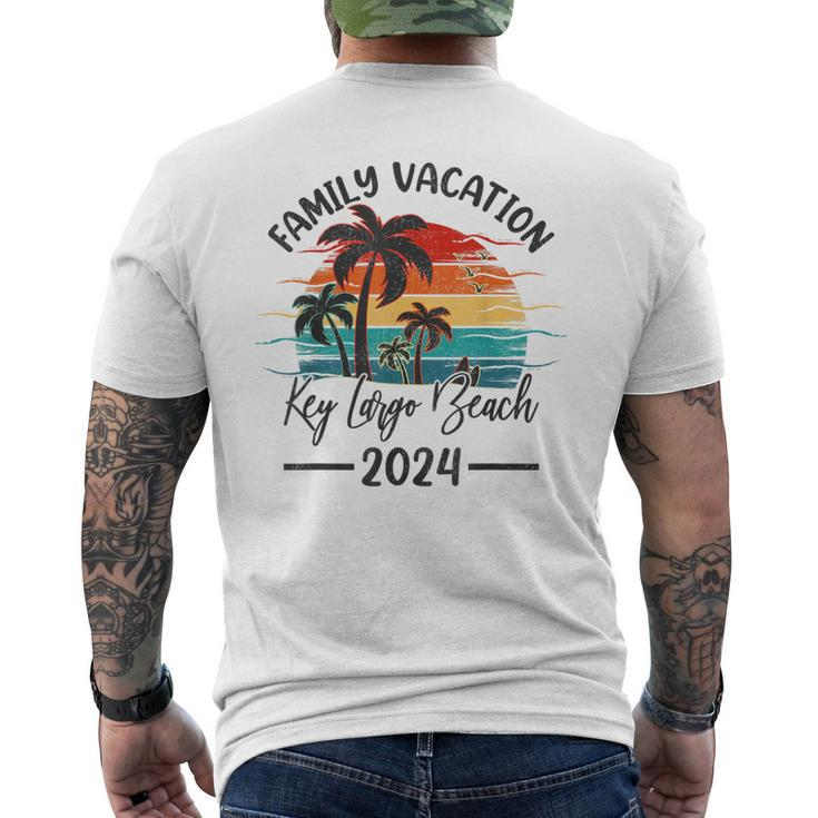 Family Vacation 2024 Vintage Florida Key Largo Beach Men's T-shirt Back Print
