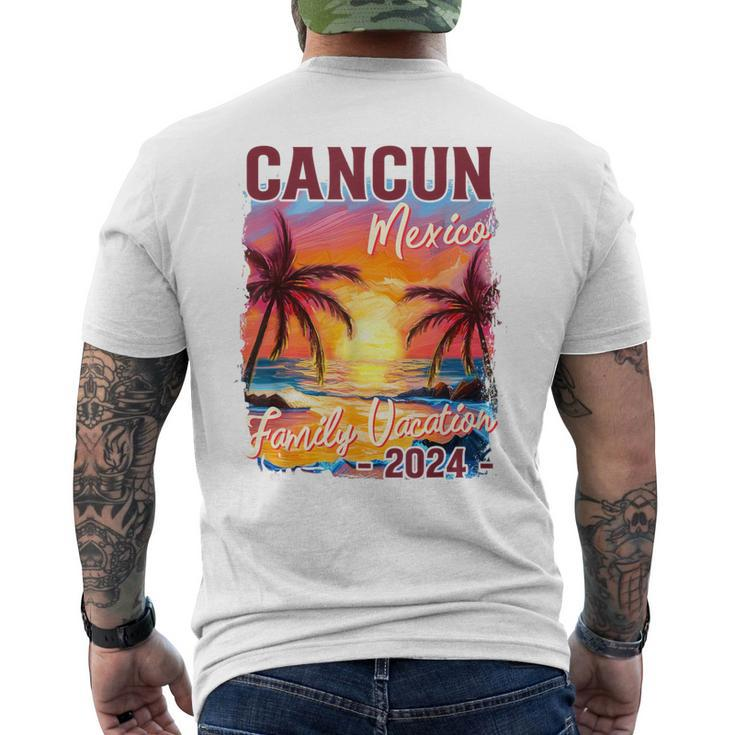 Family Vacation Cancun Mexico 2024 Summer Trip Matching Men's T-shirt Back Print