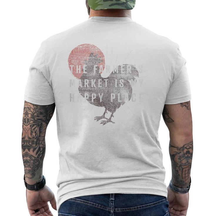 Farmer's Market Is My Happy Place Sun Rooster Men's T-shirt Back Print