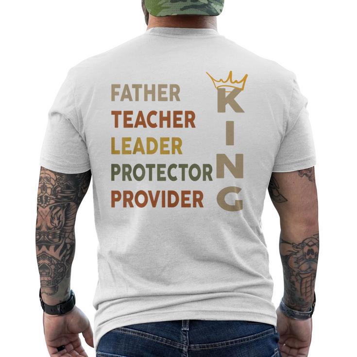 Father's Day African American Father Leader Black King Dad Men's T-shirt Back Print