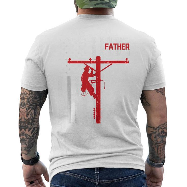 Father's Day For Electrical Expert Lineman Electrician Daddy Men's T-shirt Back Print