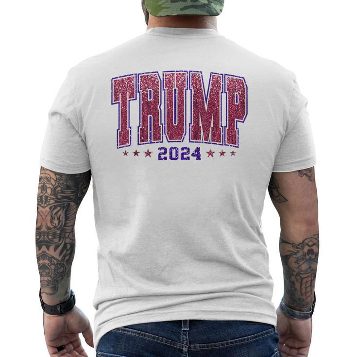 Faux Sequins Trump 2024 President Make America Trump Again Men's T-shirt Back Print