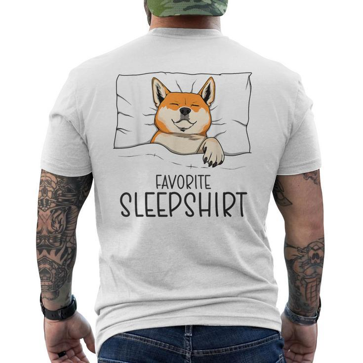Favorite Sleep Napping Dog Shiba Inu Pajama Men's T-shirt Back Print