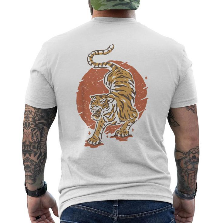 Fearless Japanese Tiger Sun Vintage Men's T-shirt Back Print