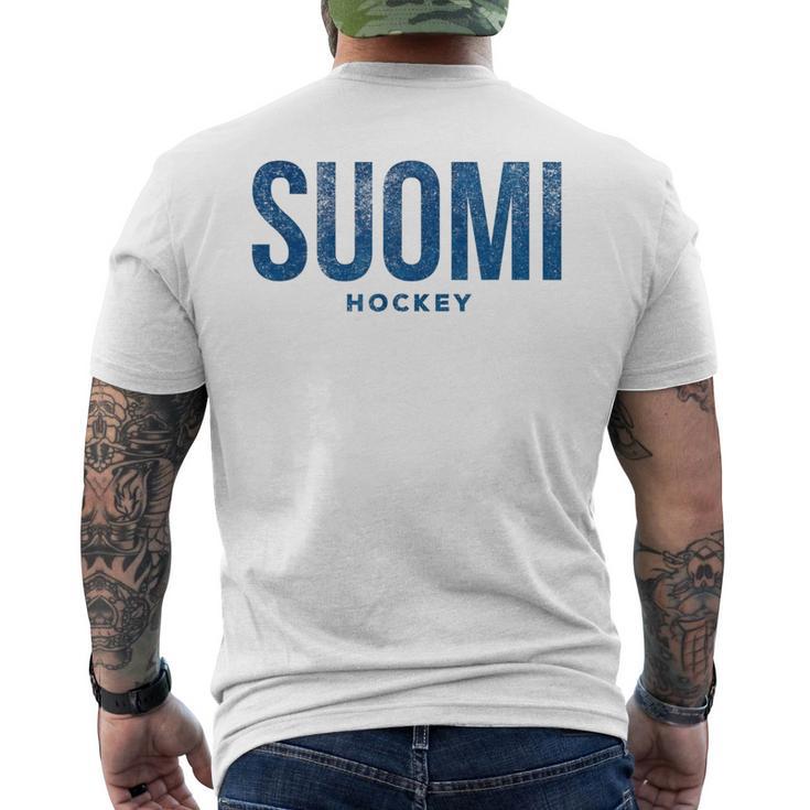 Finland Suomi Hockey Distressed Vintage Retro T Men's T-shirt Back Print