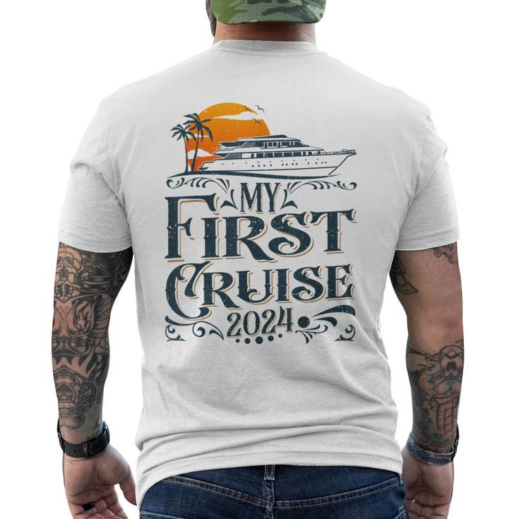 My First Cruise 2024 Family Vacation Cruise Ship Travel Men's T-shirt Back Print