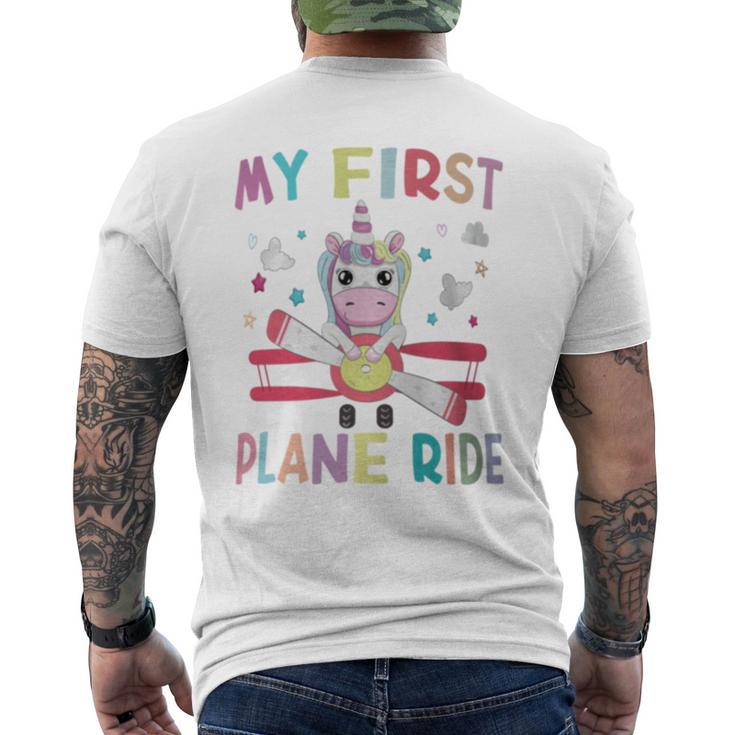 First Time Flying My First Airplane Ride Boys Girls Men's T-shirt Back Print