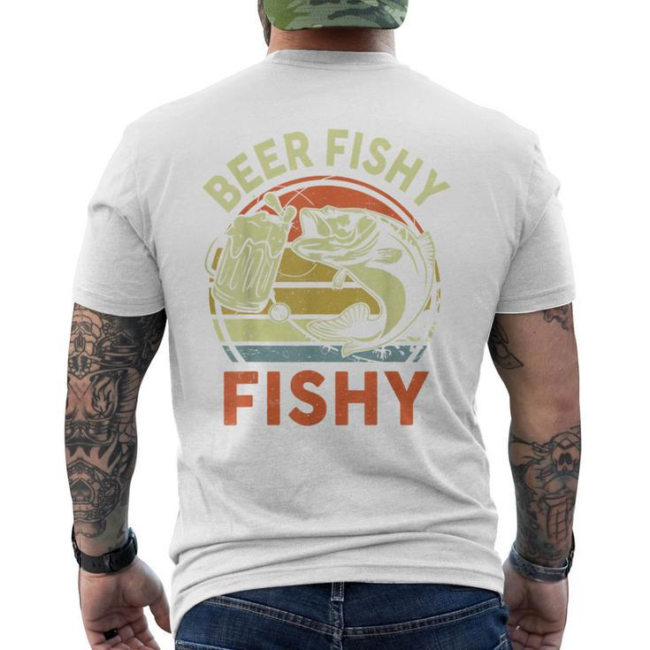 Fishing Beer Fishy Bass Fish Fisherman Dad Hooker Men's T-shirt Back Print