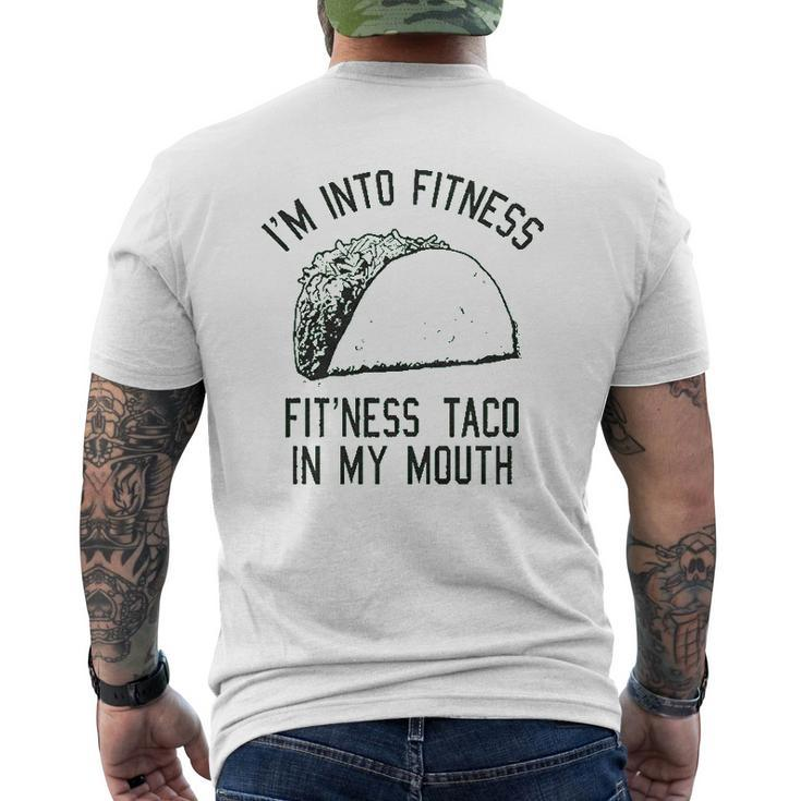 Fitness Taco Gym Graphic Mens Back Print T-shirt