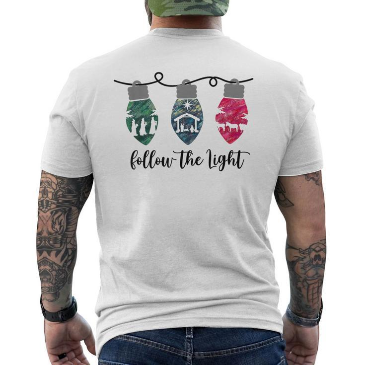 Follow The Light Christ Xmas Light Men's T-shirt Back Print