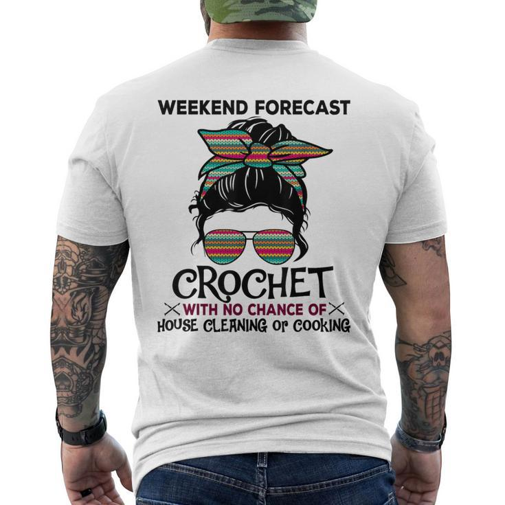Weekend Forecast Crochet Crocheting Colorful Pattern Men's T-shirt Back Print