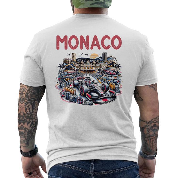 Formula Monaco City Monte Carlo Circuit Racetrack Travel Men's T-shirt Back Print