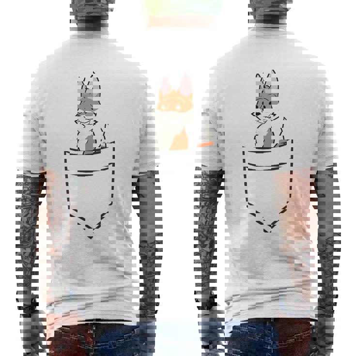 Fox In The Pocket Cute Baby Pocket Fox Men's T-shirt Back Print