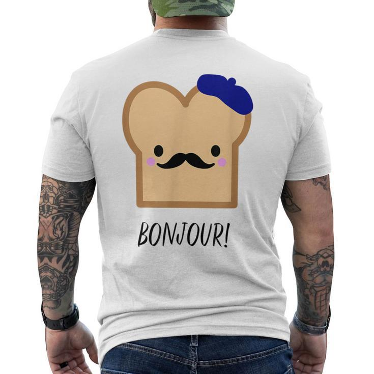 French Cute Kawaii Toast Francophile Food Men's T-shirt Back Print